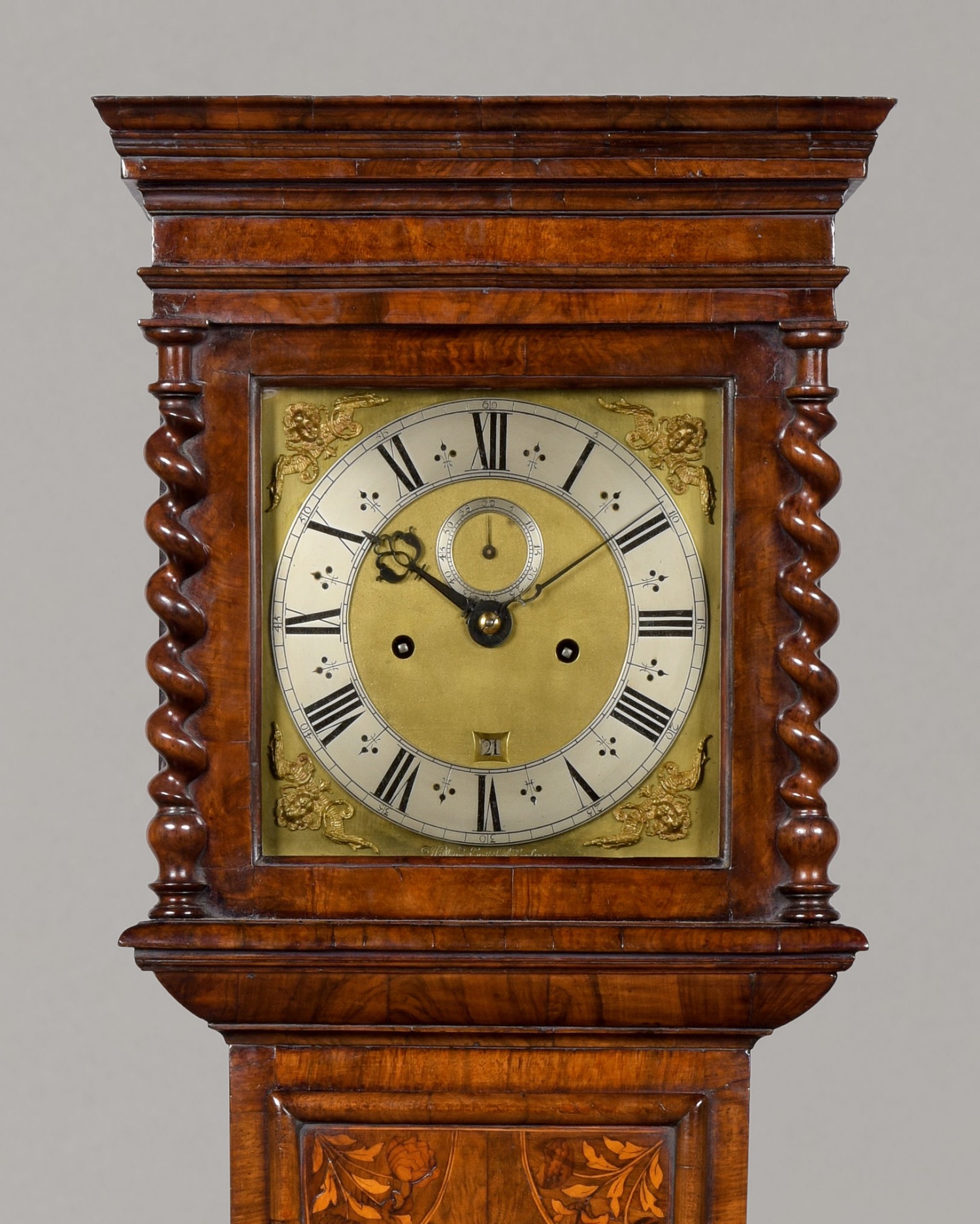 レア　ビンテージ　Lemnos タイムレス　コンフォート　North clock WILLIAM KNOTTESFORD LONDINI. A FINE JAMES II PERIOD WALNUT FLORAL